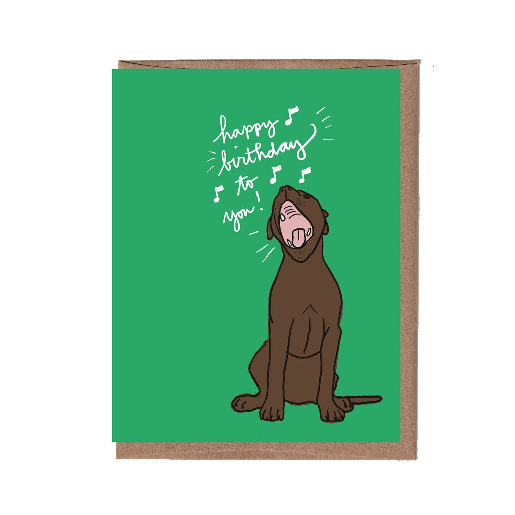 Dog Singing Happy Birthday Card