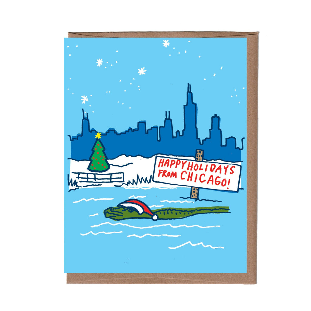 Chicago Alligator Holiday Card