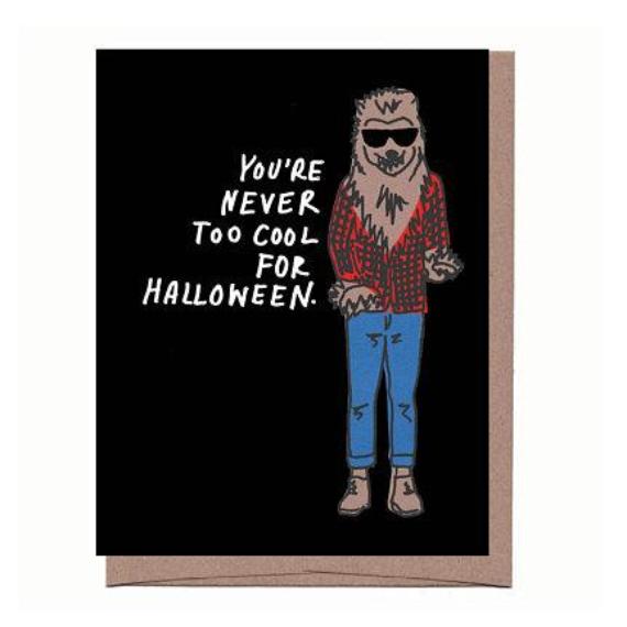 Hipster Werewolf Halloween Card