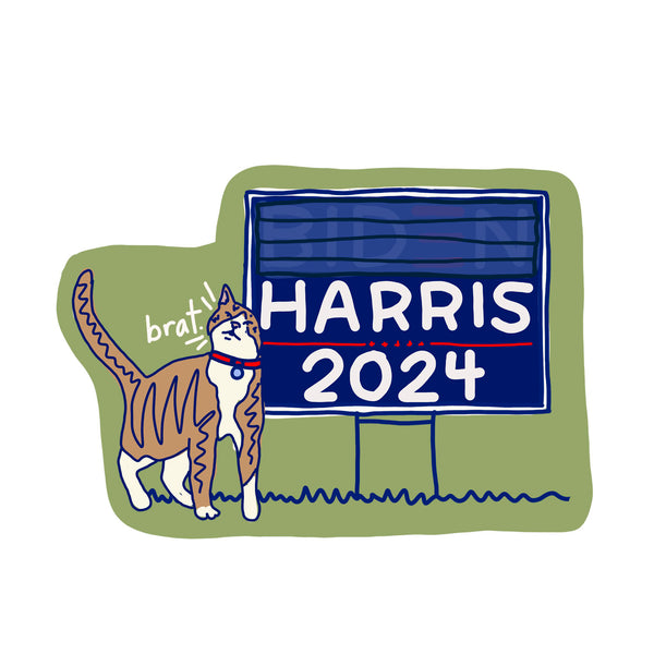 Brat Cat Harris 2024 Sticker