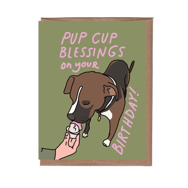 Pup Cup Birthday Card