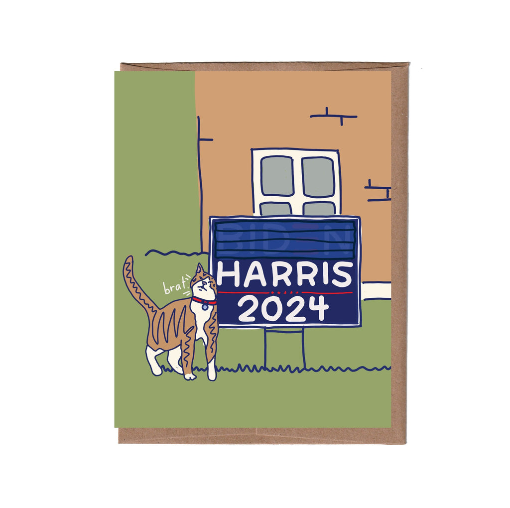 Brat Cat Kamala Harris 2024 Card