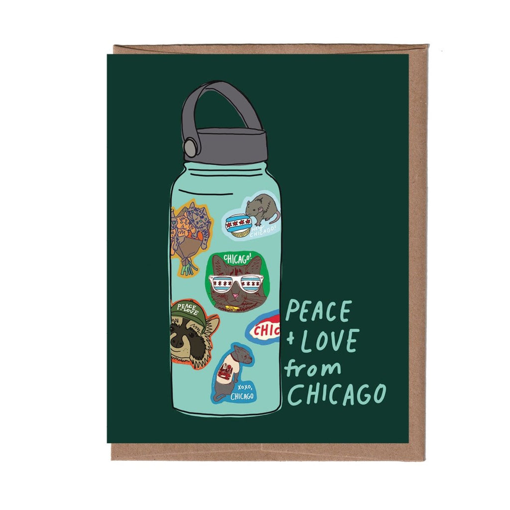 Chicago City Water Bottle Card