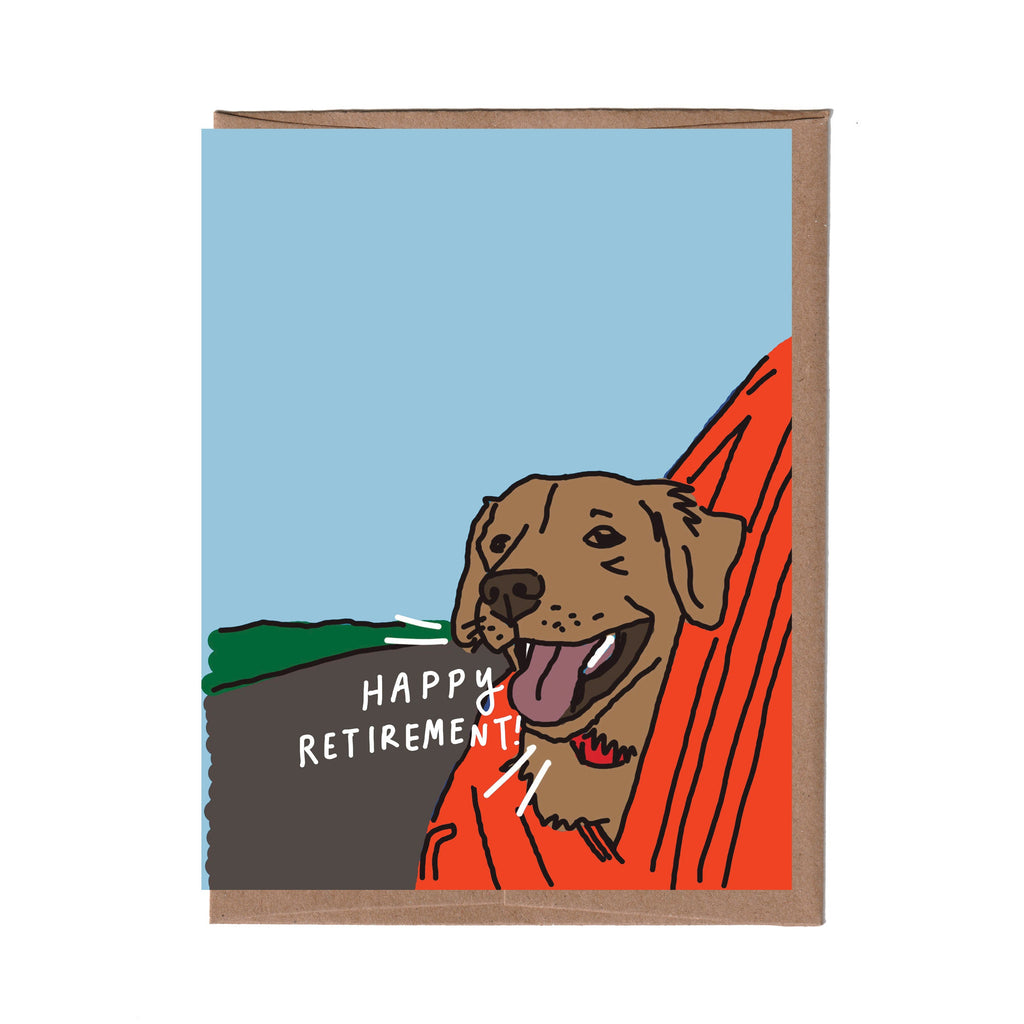 Dog in Window Retirement Card