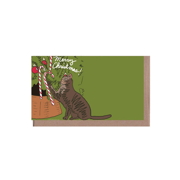 Candy Cane Cat Holiday Enclosure Note