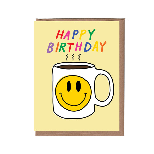 Scratch & Sniff Smiley Mug Birthday Card