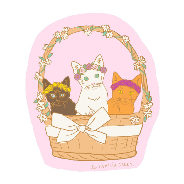 Kitten Basket Sticker