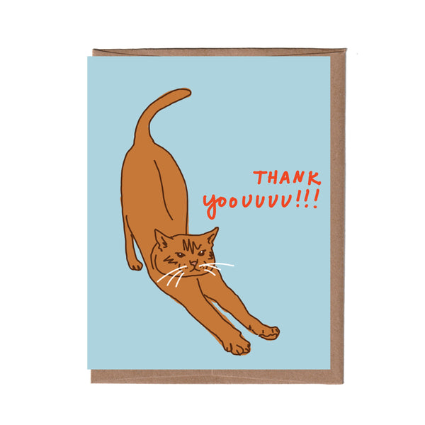 Cat Stretch Thank You Card