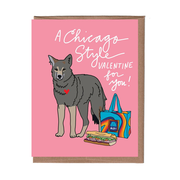 Chicago Coyote Valentine Card