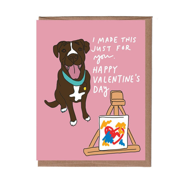 Dog Art Valentine Card