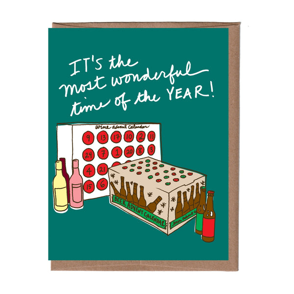 Beer & Wine Advent Calendar Holiday Card