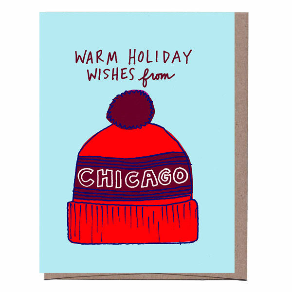 City/State Pom Pom Hat Holiday Card