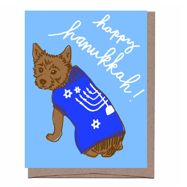 Hanukkah Dog Sweater Card