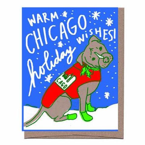 Chicago Dog Coat Holiday Card