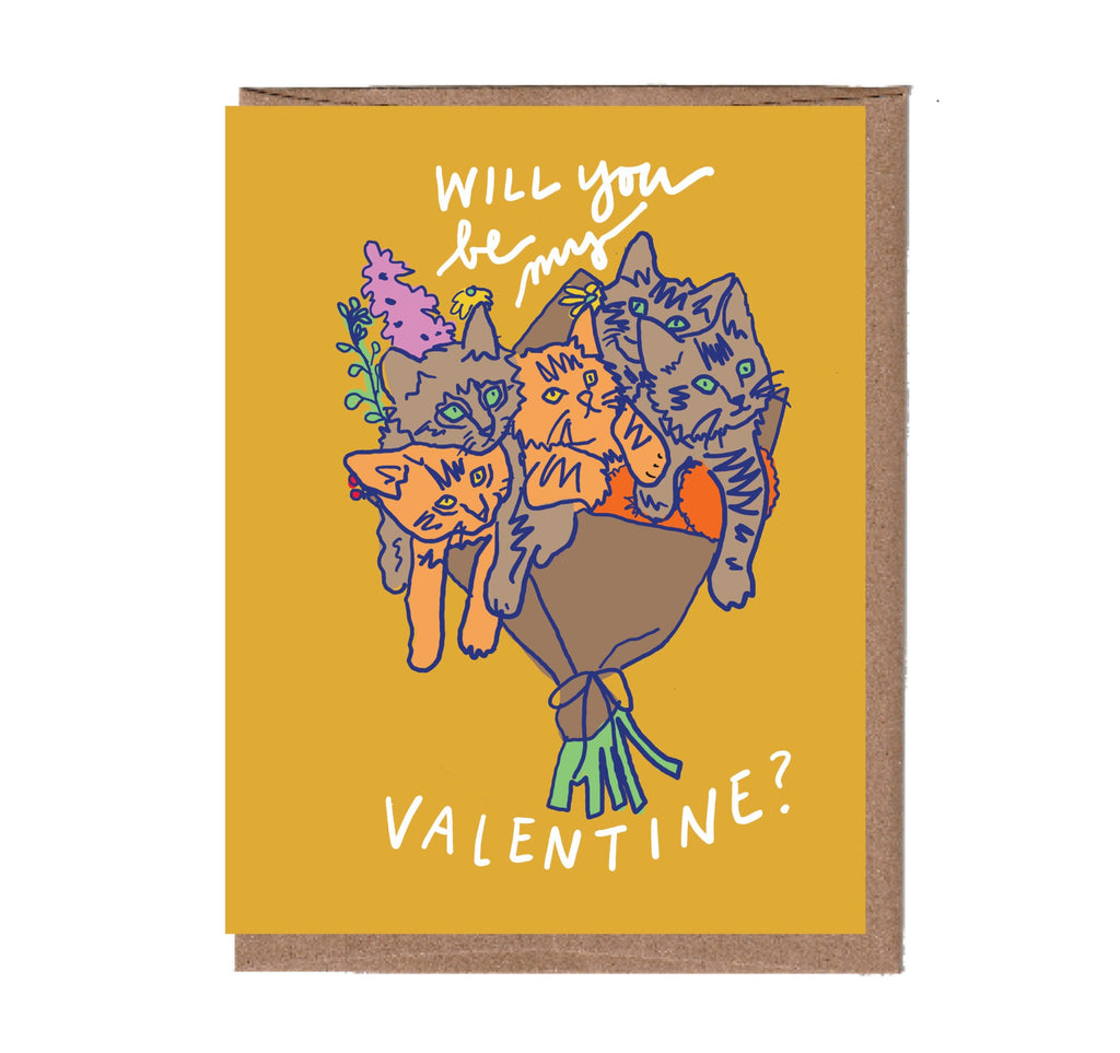 Cat Bouquet Valentine Card